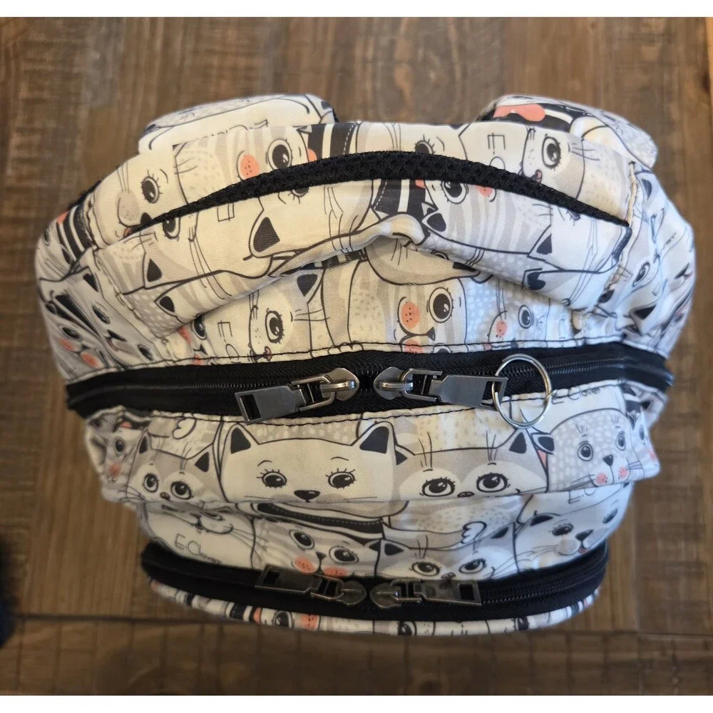 Cat Backpack for Girls Boys Cute School Bookbags with Removable Shoulder Bag...